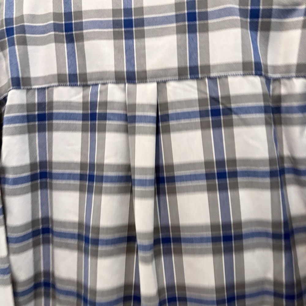 Dixxon Flannel Shirt Mens Large Adams Polishes RINSER White Gray Blue LS - Picture 9 of 16
